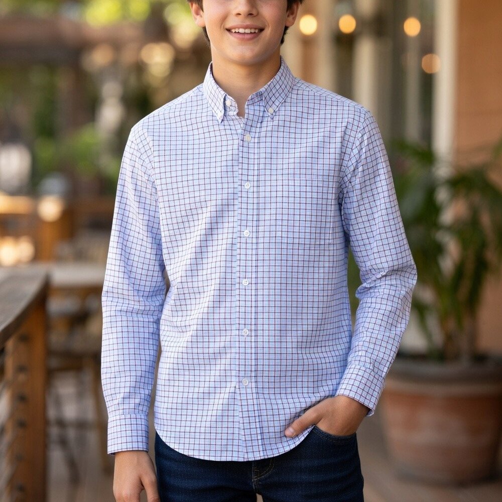 Faherty Men's‎ Blue Plaid Button Up Shirt, Size XS